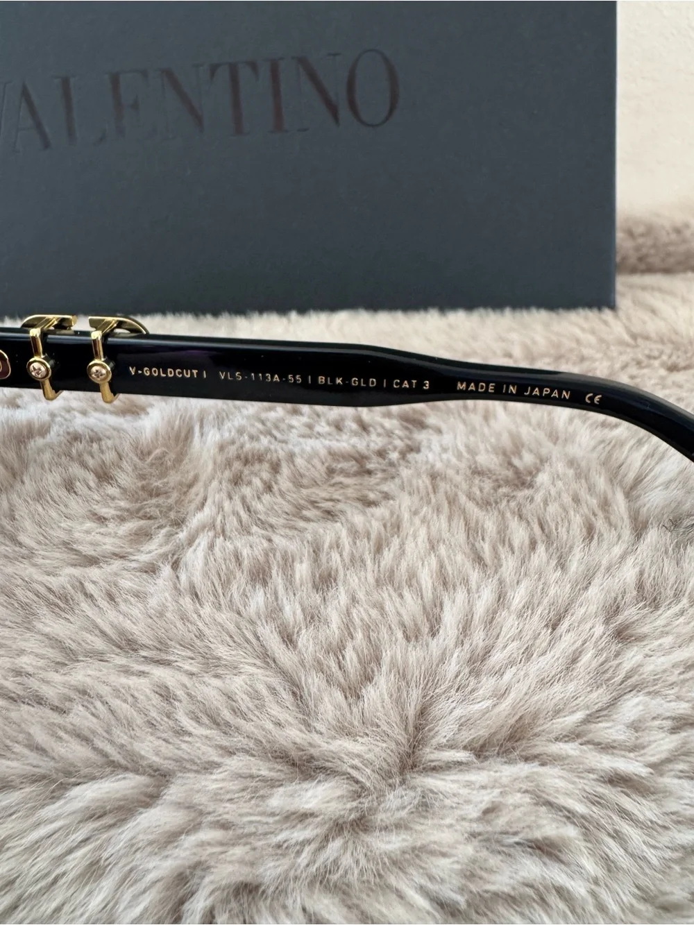 Valentino Garavani V-Goldcut Women's Black and Gold Cat-Eye Sunglasses